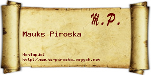 Mauks Piroska névjegykártya
